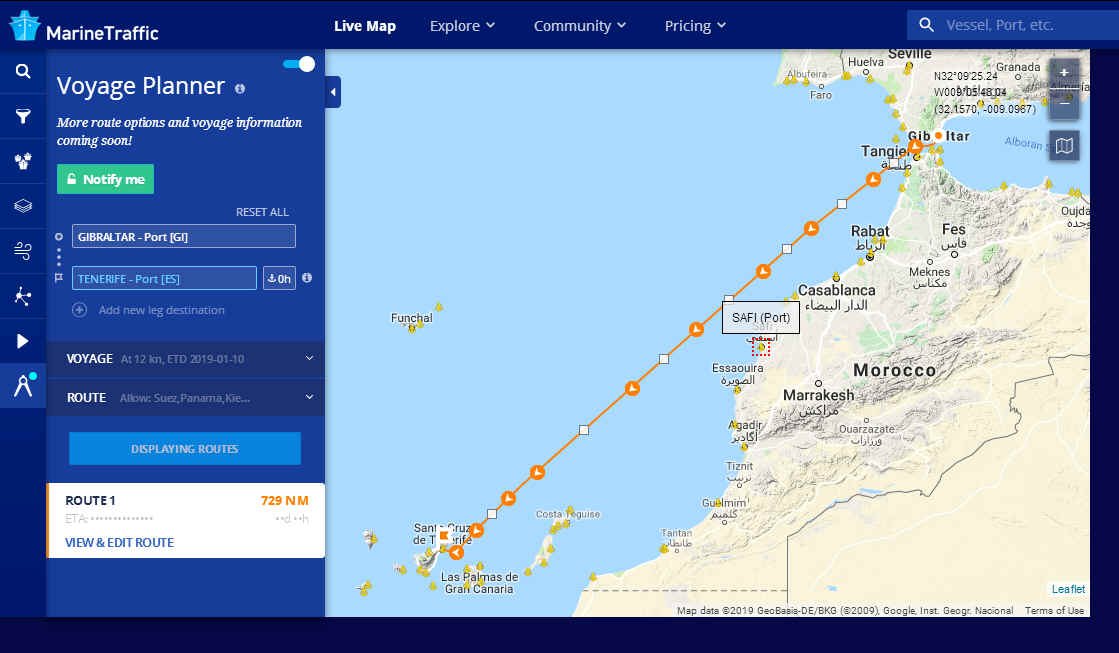 Gibraltar to Tenerife, first leg of the hydrogen ZEWT circumnavigatiion challenge