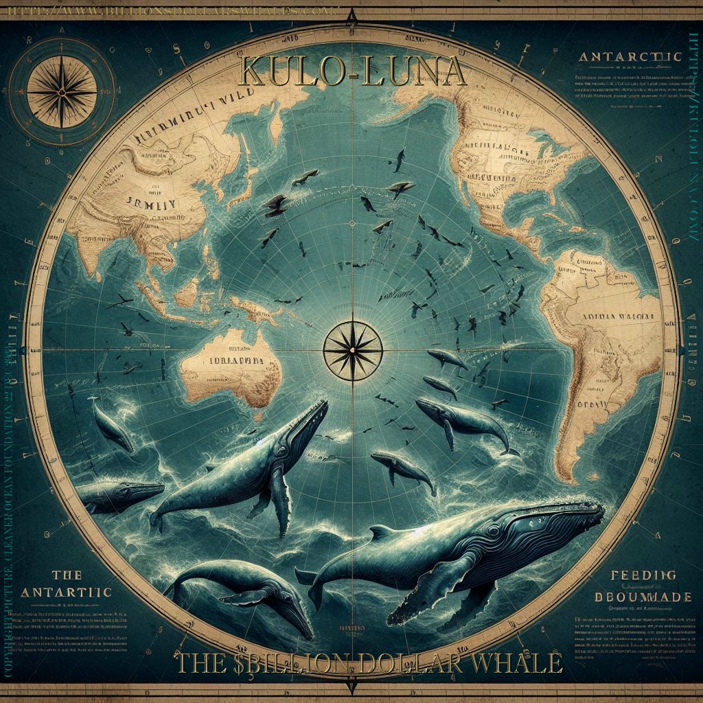 A map of Kulo-Luna's world, the migratory patterns of humpback whales encompasses all three oceans. They are widespread.